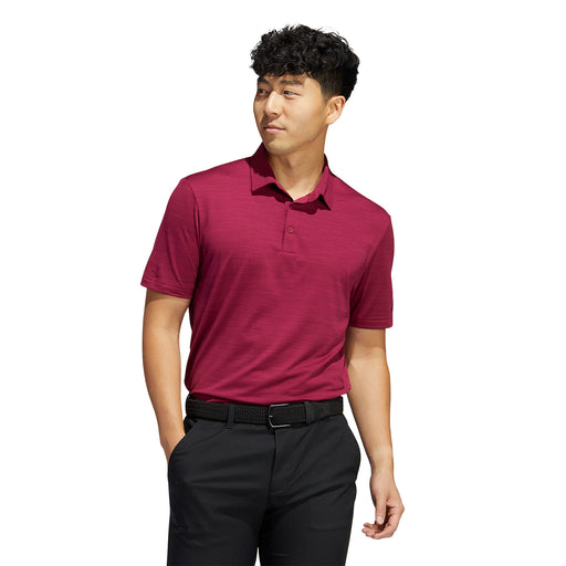 Adidas Space-Dyed Striped Mens Golf Polo - Legacy Burgundy/XXL