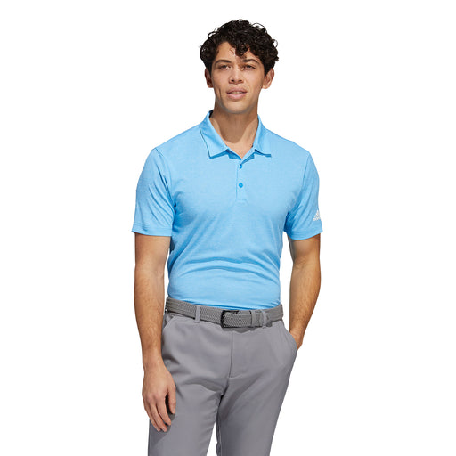 Adidas Heather HEAT.RDY Blue Rush Mens Golf Polo - Blue Rush/White/XXL