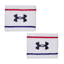 Load image into Gallery viewer, Under Armour Striped Performance Terry Wristband - White/Grey/Navy
- 1