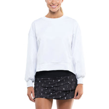 Load image into Gallery viewer, Lucky in Love Ruche Back Womens Tennis Pullover - WHITE 110/L
 - 3