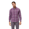 Mizzen + Main Leeward Classic Fit Plum Gray Plaid Long Sleeve Mens Dress Shirt