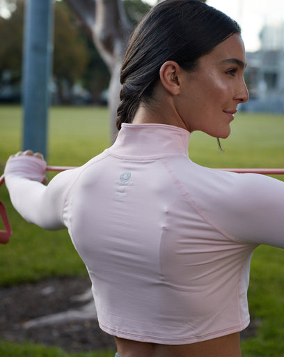 BloqUV Women's Full Zip Crop Top Sun Shirt