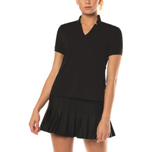 Load image into Gallery viewer, Lucky in Love Chi Chi Women Shortsleeve Golf Shirt - 003 SOLID BLACK/XL
 - 8