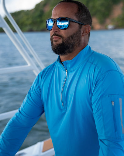 BloqUV Men's Mock Zip Top