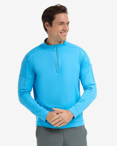 BloqUV Men's Mock Zip Top