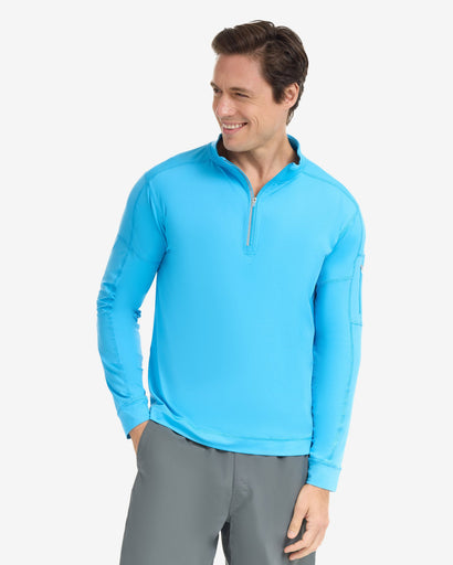 BloqUV Men's Mock Zip Top