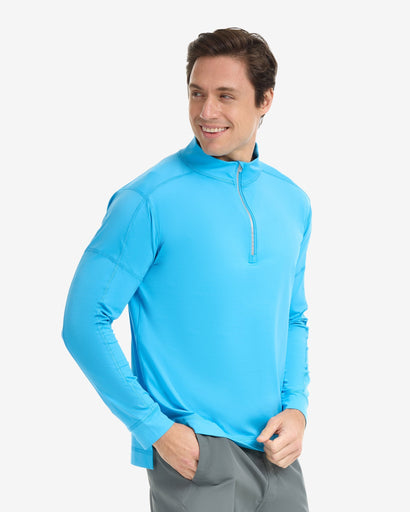BloqUV Men's Mock Zip Top