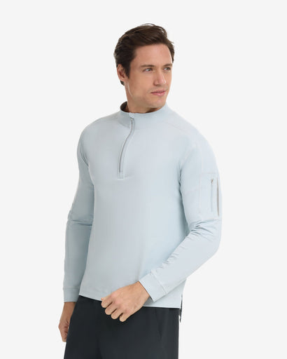 BloqUV Men's Mock Zip Top