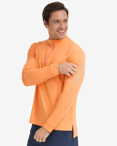 BloqUV Men's Mock Zip Top