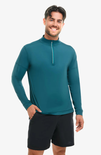 BloqUV Men's Mock Zip Top