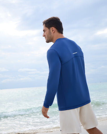 BloqUV Men's Performance V-Neck Long Sleeve Shirt