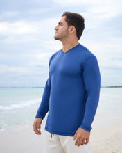Load image into Gallery viewer, BloqUV Men's Performance V-Neck Long Sleeve Shirt
 - 38