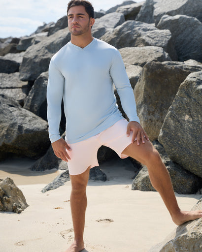 BloqUV Men's Performance V-Neck Long Sleeve Shirt