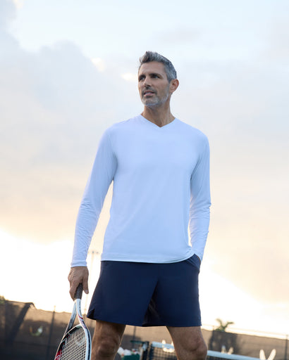 BloqUV Men's Performance V-Neck Long Sleeve Shirt