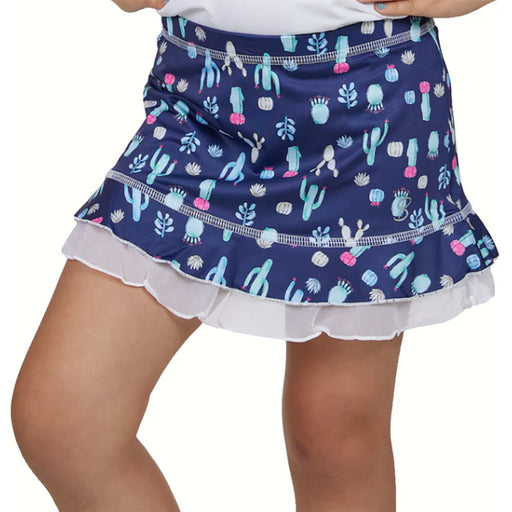 Sofibella UV Colors Ruffle 11in Girls Tennis Skirt - Cactus/L