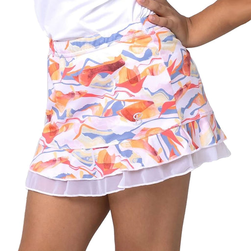Sofibella UV Colors Ruffle 11in Girls Tennis Skirt - Camo Block/L