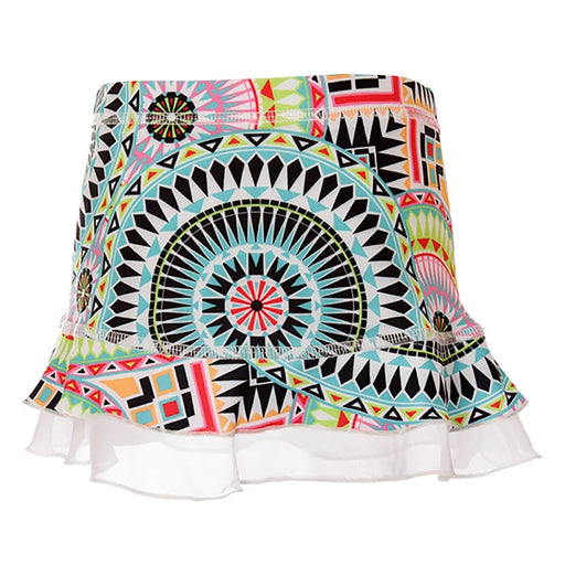 Sofibella UV Colors Ruffle 11in Girls Tennis Skirt - Medallion Print/L