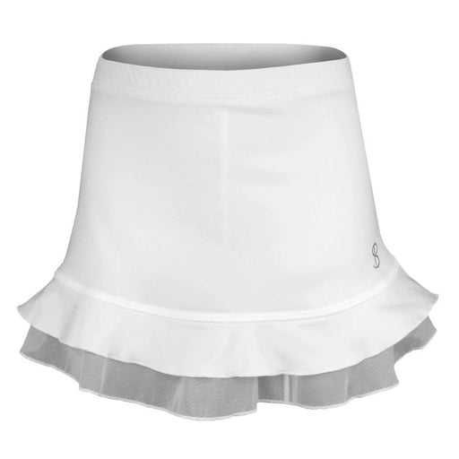 Sofibella UV Colors Ruffle 11in Girls Tennis Skirt - White/White/L