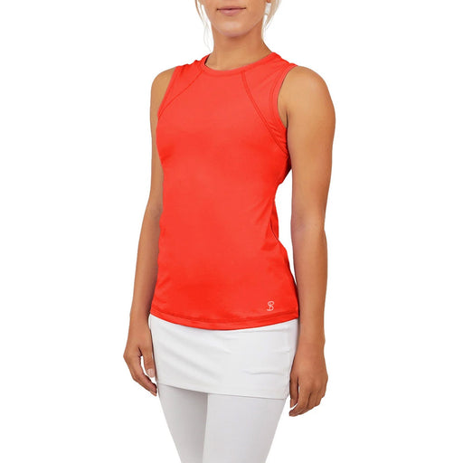Sofibella UV Colors Womens Sleeveless Tennis Shirt - Berry Red/2X