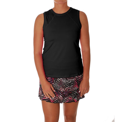 Sofibella UV Colors Womens Sleeveless Tennis Shirt - Black/2X