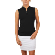 Load image into Gallery viewer, Sofibella Golf Colors Sleeveless Womens Golf Polo - Black/2X
 - 1