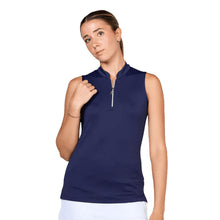 Load image into Gallery viewer, Sofibella Golf Colors Sleeveless Womens Golf Polo - Navy/2X
 - 11