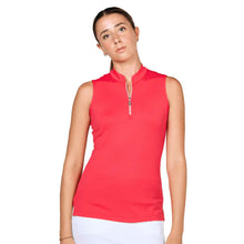 Load image into Gallery viewer, Sofibella Golf Colors Sleeveless Womens Golf Polo - Roulette/2X
 - 17