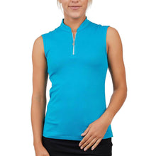 Load image into Gallery viewer, Sofibella Golf Colors Sleeveless Womens Golf Polo - Surfer/2X
 - 4