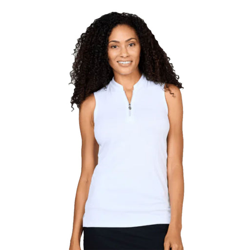 Sofibella Golf Colors Sleeveless Womens Golf Polo - White/2X
