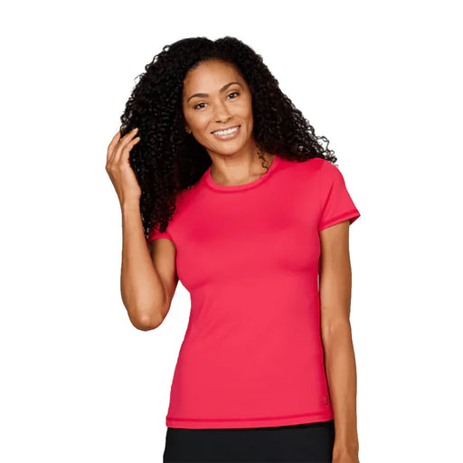 Sofibella UV Colors SS Womens Tennis Shirt - Berry/2X