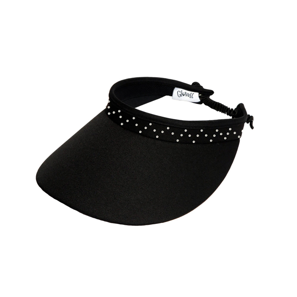 Glove It Crystal Bling Coil Womens Visor - Black