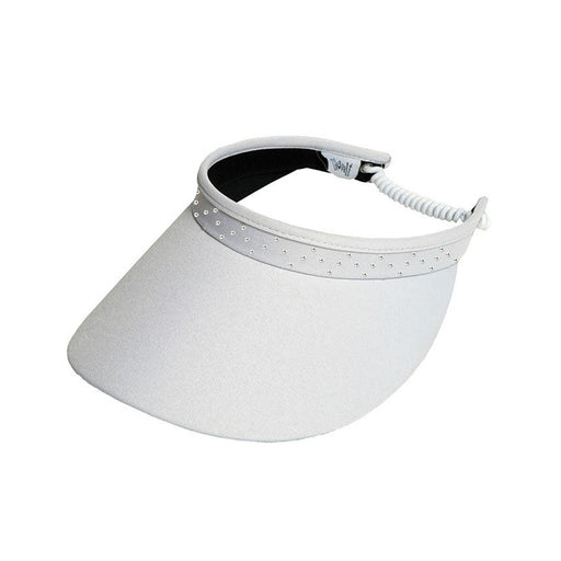 Glove It Crystal Bling Coil Womens Visor - White