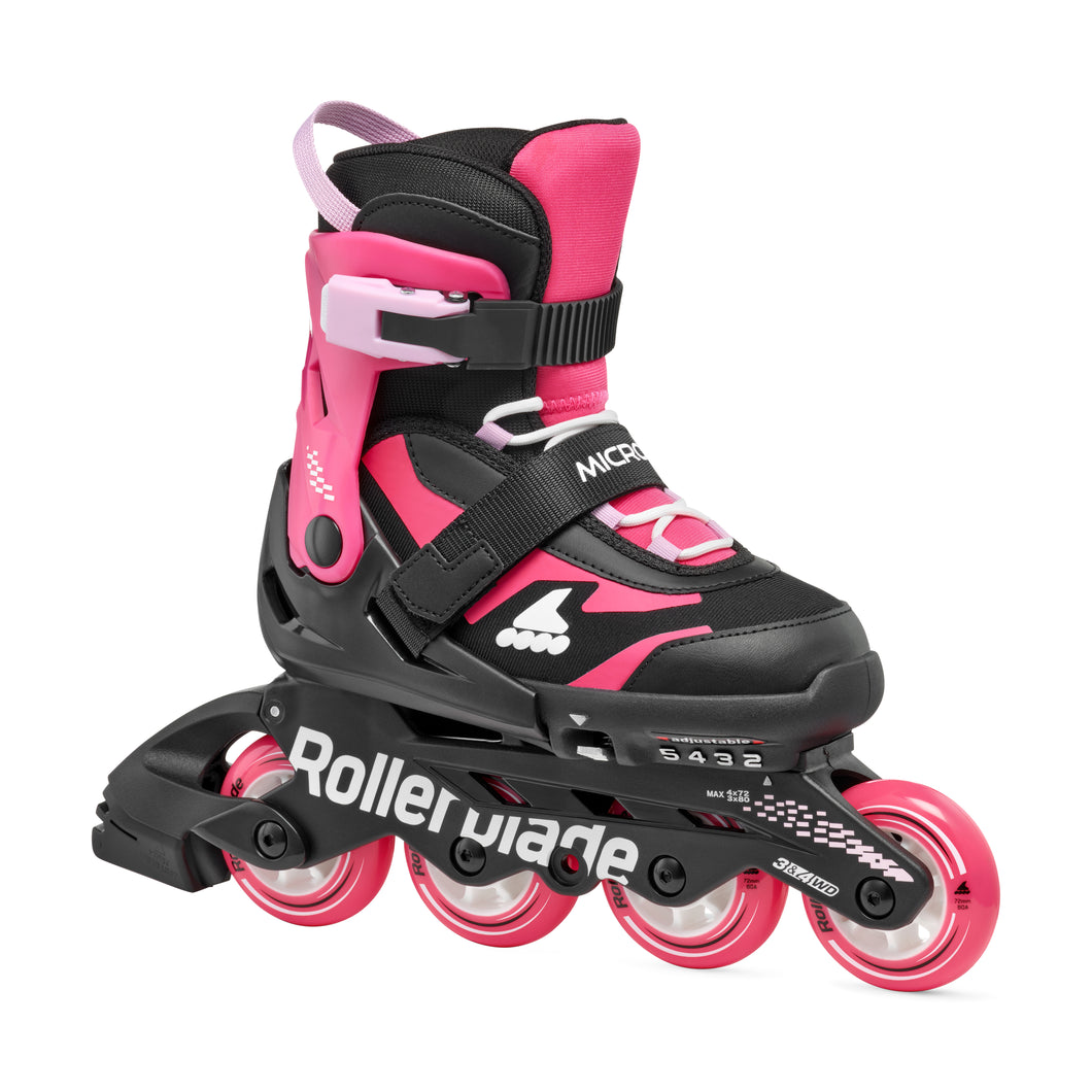 Rollerblade Microblade Adjust Girls Inline Skates - Black/Pink/5-8