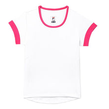 Load image into Gallery viewer, Fila Core Girls Short Sleeve Tennis Shirt - WHT/BR PNK 108/L
 - 6