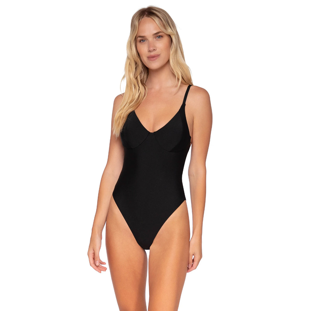 Swim Systems Jane Black One Piece Womens Swimsuit - Black/XL