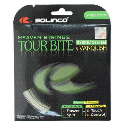 Solinco Tour Bite 17 and Vanquish 16 Tennis String - Gray