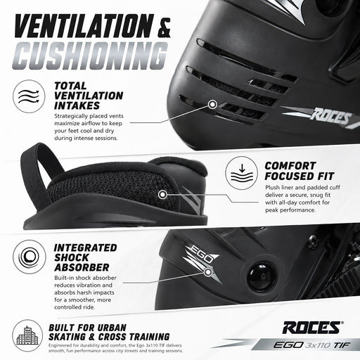 Roces Ego 3x110 TIF Mens Inline Skates