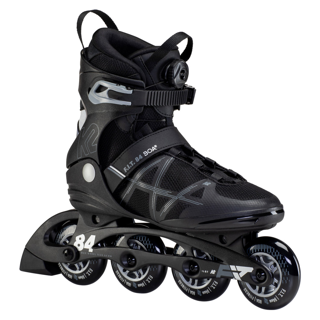 K2 F.I.T. 84 Boa Mens Inline Skates - Black/Silver/14.0