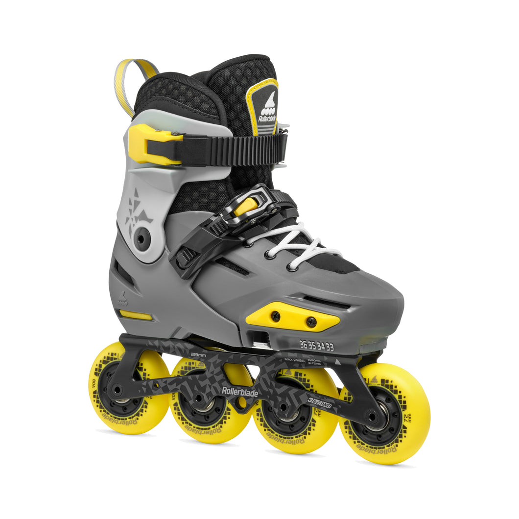Rollerblade Apex Adj Boys Urban Inline Skates - Grey/Yellow/5.5-7.5