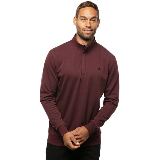 TravisMathew Cloud 2.0 Mens Golf 1/4 Zip - Hth Dk Red 6hdr/XXL