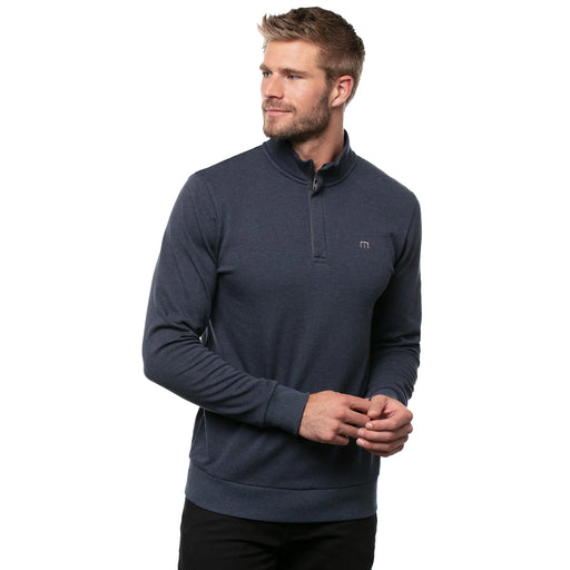 TravisMathew Cloud 2.0 Mens Golf 1/4 Zip - Hthr Blue 4hbl/XXXL