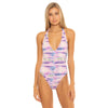 Isabella Rose High Leg Halter Multi One Piece Womens Swimsuit