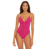 Becca Wrap Around Abigail Reversible Raspberry/Kiwi One Piece Womens Swimuit