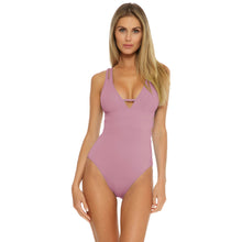 Load image into Gallery viewer, Becca Color Code Elaine Halter 1PC Womens Swimsuit - Mauve/L
 - 4