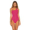 Becca Fine Line Asymmetrical Raspberry One Piece Womens Swimsuit