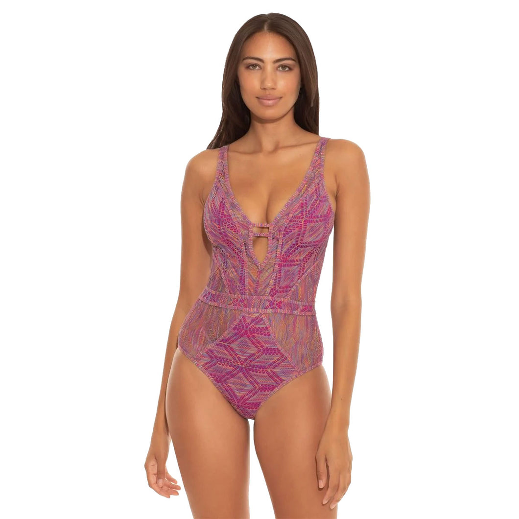 Becca Mosaic Show and Tell Berry 1PC Wmns Swimsuit - Berry/L