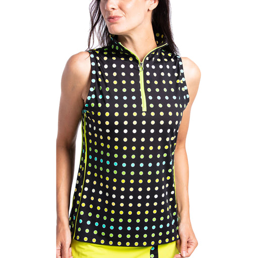 Kinona Keep it Covered Womens Sleeveless Golf Polo - Optic Dot/L