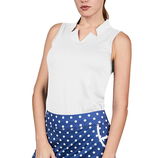 Sofibella Golf Colors Sleeveless Womens Golf Shirt - White/2X