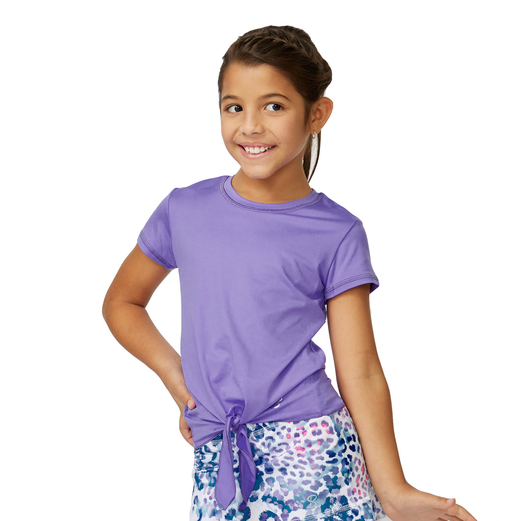 Sofibella UV Colors White Girl SS Tie Tennis Shirt - Amethyst/L