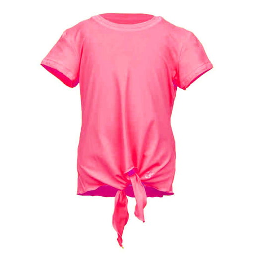 Sofibella UV Colors White Girl SS Tie Tennis Shirt - Neon Pink/L